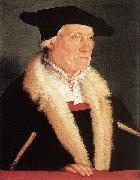 Christoph Amberger Portrait of the Cosmographer Sebastien Menster oil on canvas